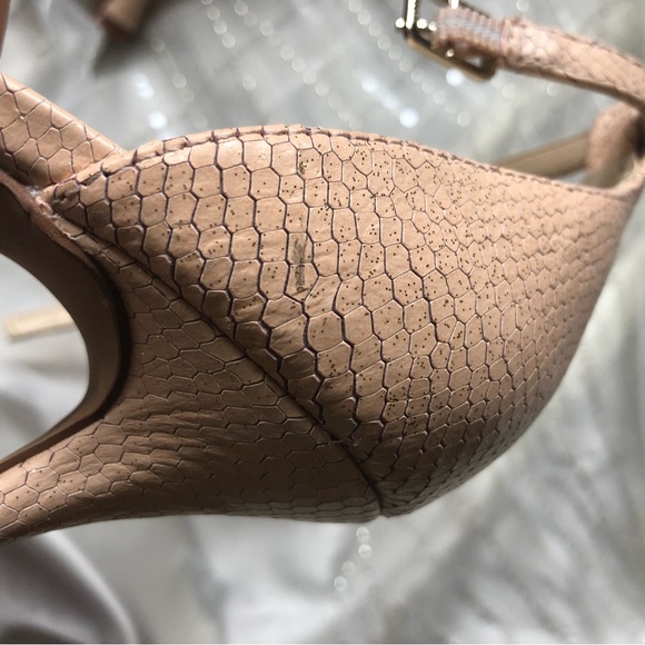 Vince Camuto Light Pink Snake Pattern with Gold Sparkle Heeled Sandals - Picture 5 of 16